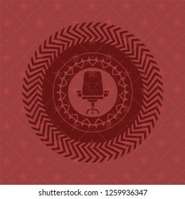 office chair icon inside retro style red emblem