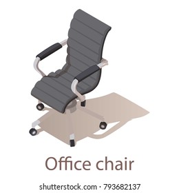 Office chair icon. Isometric illustration of office chair vector icon for web.