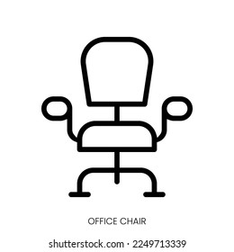 office chair icon. Line Art Style Design Isolated On White Background