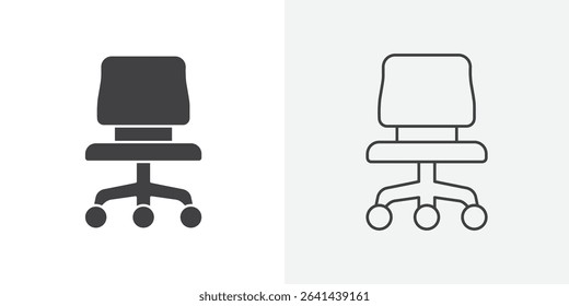 Office chair icon Line graphics illustration