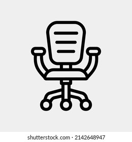 Office chair icon in line style, use for website mobile app presentation