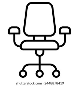 Ilustración vectorial de línea de iconos de silla de oficina