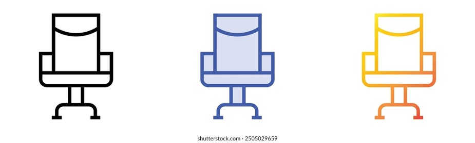 office chair icon. Linear, Blue Fill and Gradient Style Design Isolated On White Background