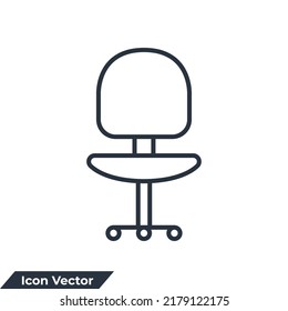 Office Chair Icon Logo Vector Illustration Stock Vector (Royalty Free ...