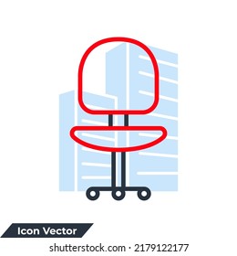 office chair icon logo vector illustration. chair furniture symbol template for graphic and web design collection