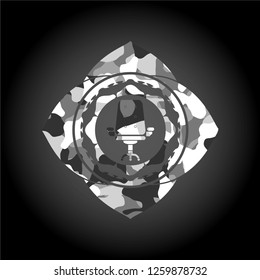 office chair icon on grey camo texture
