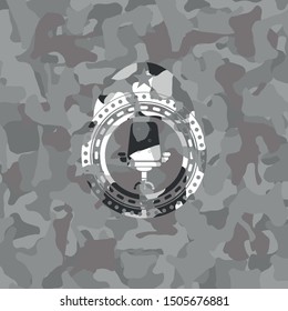 office chair icon on grey camo pattern