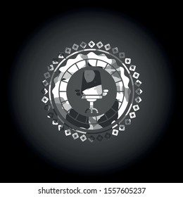 office chair icon on grey camo texture