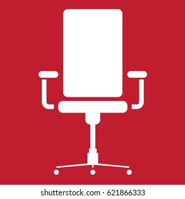 Office chair icon on red background