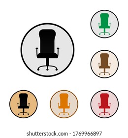 office chair icon on a white background, colored icons vector illustration
