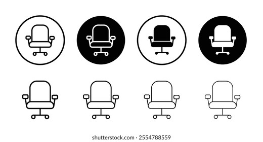 Office chair icon Outline flat Icon