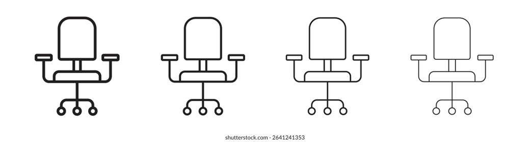 Office chair icon Outline sign symbol set