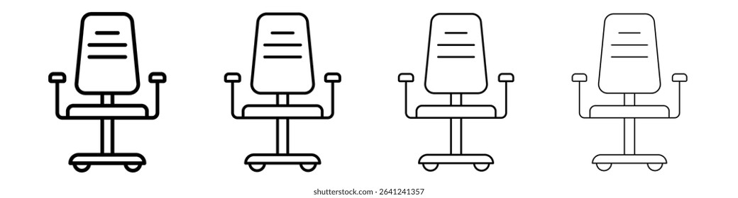 Office chair icon Outline sign symbol set