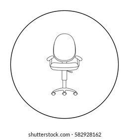 Office chair icon in outline style isolated on white background. Office furniture and interior symbol stock vector illustration.