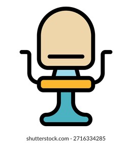 Icono de silla de oficina. Esquema de la silla de oficina Vector icono de color plano aislado