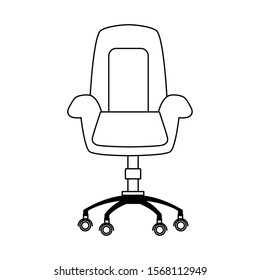 Office Chair Icon Over White Background, Vector Illustration