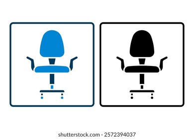 Office Chair icon. icon related to Office. suitable for web site, app, user interfaces, printable etc. solid icon style. simple vector design editable