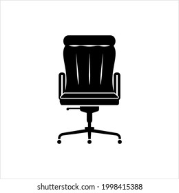 Office Chair Icon, Revolving Chair Vector Art Illustration