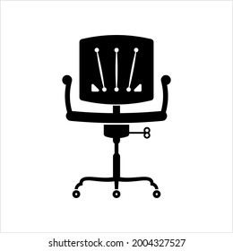Office Chair Icon, Revolving Chair Vector Art Illustration