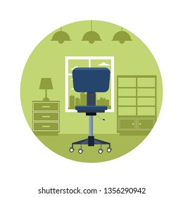 office chair icon round icon