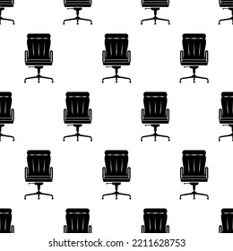 Office Chair Icon Seamless Pattern, Revolving Chair Vector Art Illustration