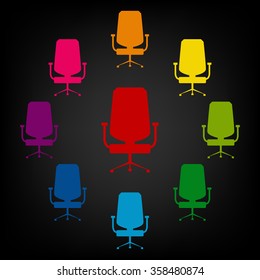 Office chair icon set