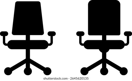 office chair icon set. Office Furniture symbol. Armchair symbol. modern workspace aesthetics
