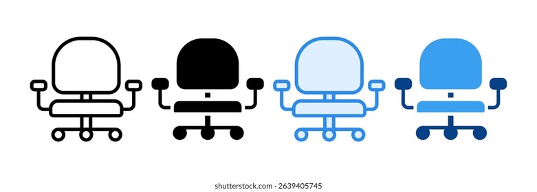 Office Chair Icon Set Multiple Style Collection