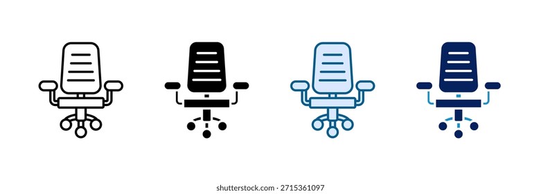 Office Chair Icon Set Multiple Style Collection