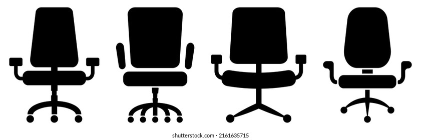 Office chair icon set. Vector illustration isolated on white background
