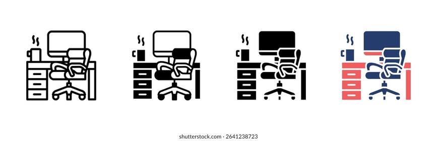 Office Chair icon sheet multiple style collection