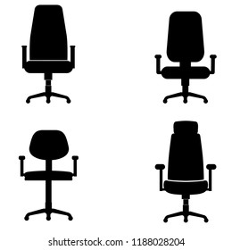 Office chair icon, silhouette, logo on white background