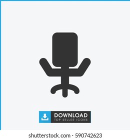 office chair icon. Simple filled office chair vector icon. On white background.
