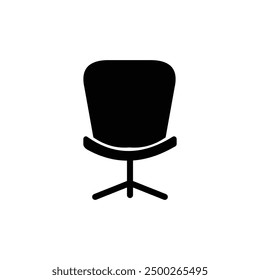 Office chair icon simple style, black vector, in isolated white background