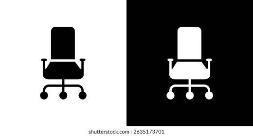 Office chair icon in solid flat trendy design style.