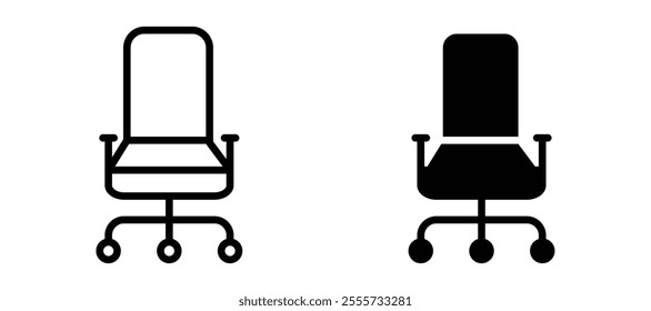 Office chair icon symbol collection on white background.