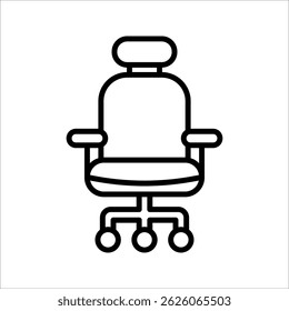 Office Chair Icon. Symbol isolated white background. vector illustration. color editable.