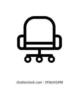 Office chair icon. Symbol, logo illustration. Office Interior Employee Executive Low Back Chair Vector Icon Design. chair line icon