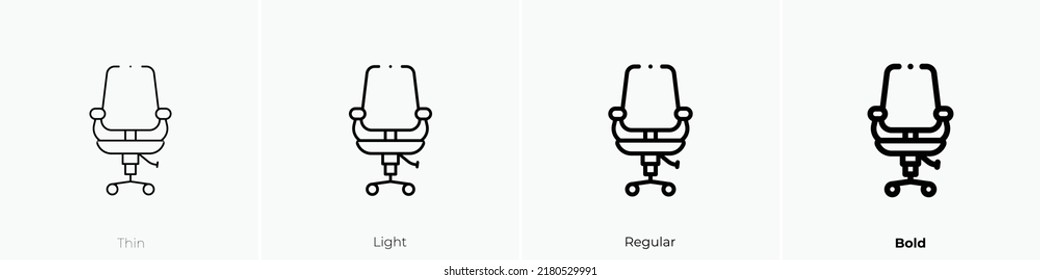 office chair icon. Thin, Light Regular And Bold style design isolated on white background