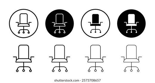 Office chair icon Thin line art isolated