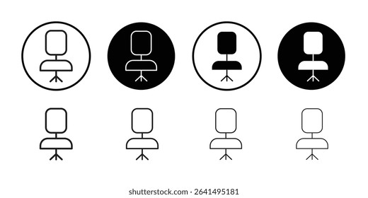 Office chair icon Thin line illustration set vector