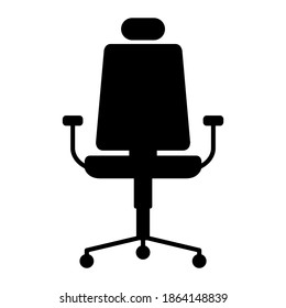 Office chair icon in trendy silhouette style design. Vector illustration isolated on white background.