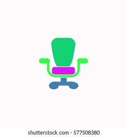 Office chair  icon Vector design. Colored illustration.