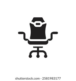 Office chair icon Vector flat thin line illustration
