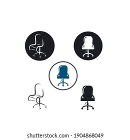plantilla de diseño de ilustración vectorial de icono de silla de oficina