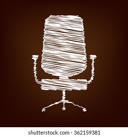 Office chair icon. Vector illustration with chalk effect