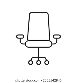 Office chair icon vector isolated on white background.