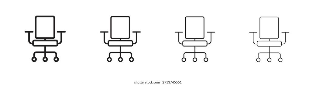 Office chair icon. Vector isolated pictograms.