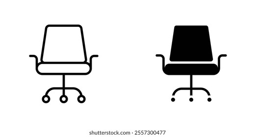 Office chair Icon vector. liner and flat style icons set.
