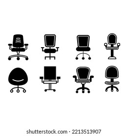 Office chair icon vector set. workplace illustration sign collection. comfort symbol.